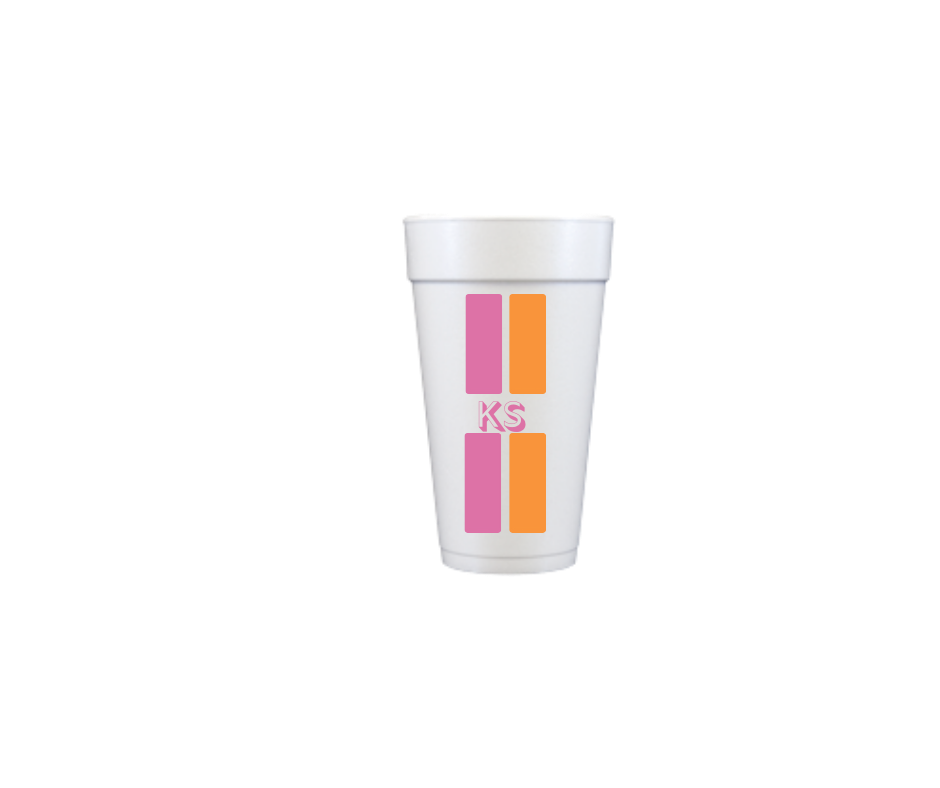 Two Letter Stripe Monogram Styrofoam Cups – Shop Golden Grove