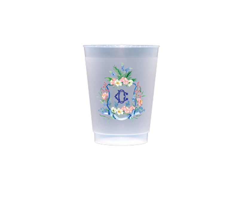 Colorful Wreath & Initials Shatterproof Cup