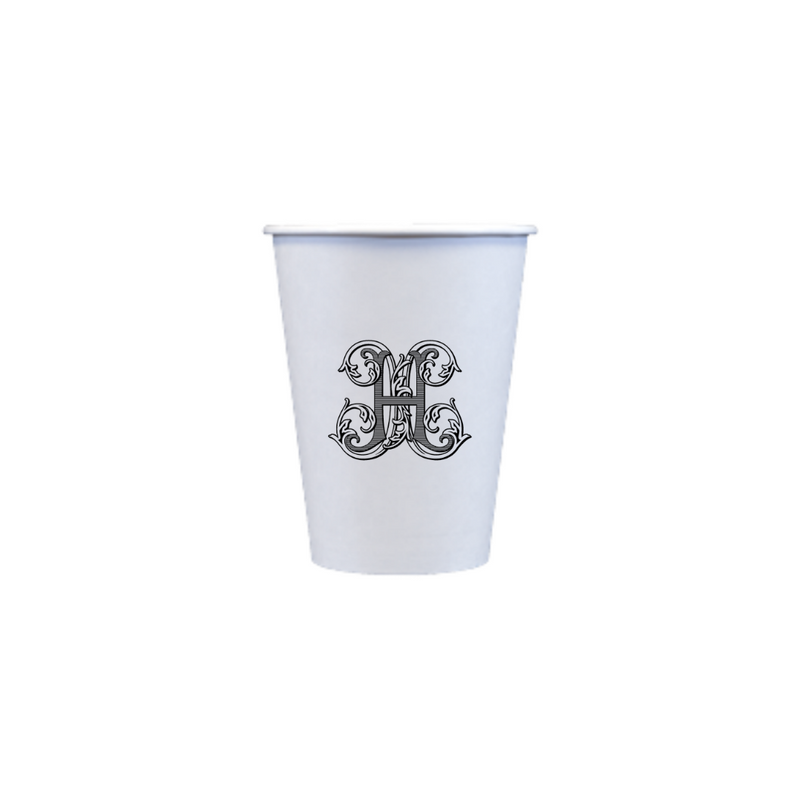 Script Designs Single Letter Coffee Paper Cup