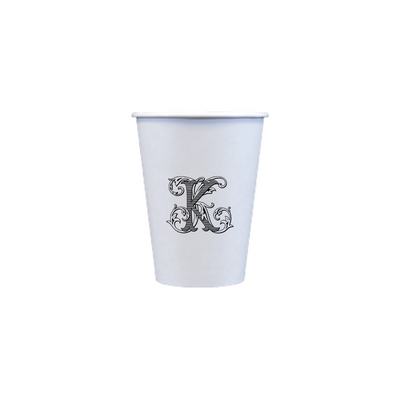 Script Designs Single Letter Coffee Paper Cup