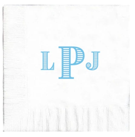 Three Letter Currency Monogram Napkins
