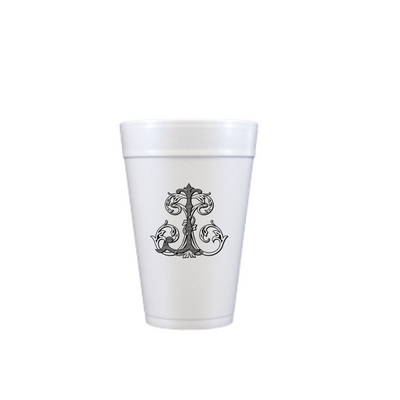 Script Designs Single Letter Styrofoam Cup