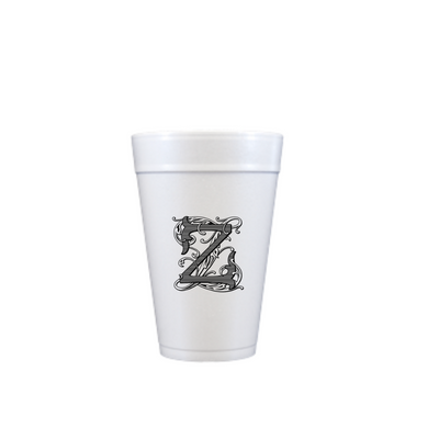 Script Designs Single Letter Styrofoam Cup