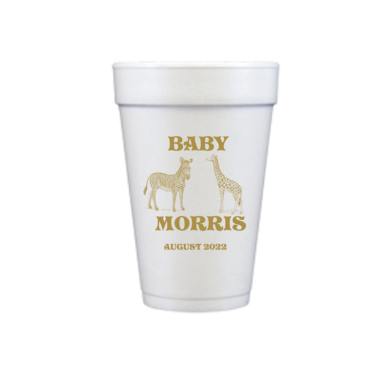 Baby Zebra & Giraffe Customizable Cup